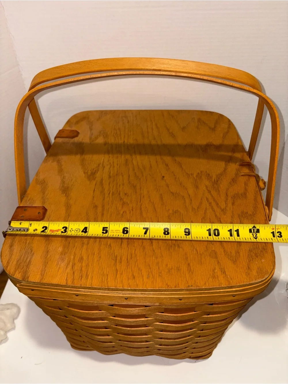 Longaberger 1999 Wooden Basket with Plastic Liner & Riser- Vintage 13x16.5